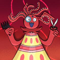 This piece shows off the use of a single textured brush throughout all of it. Both the angle and lighting come from below, making you feel towered over