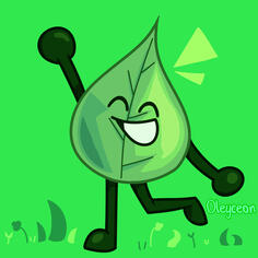 A simple drawing of leafy, showing off an object show style I can do. The only things really to note are the hue shifted shading and thick limbs